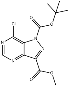 1-(1,1-二甲基乙基)3-甲基7-氯-1H-吡唑并[4,3-D]嘧啶-1,3-二羧酸盐 结构式