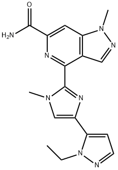 1H-Pyrazolo[4,3-c]pyridine-6-carboxamide, 4-[4-(1-ethyl-1H-pyrazol-5-yl)-1-methyl-1H-imidazol-2-yl]-1-methyl- 结构式