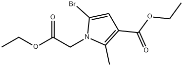 5-溴-3-(乙氧羰基)-2-甲基-1H-吡咯-1-乙酸乙酯 结构式