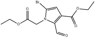 5-溴-3-(乙氧羰基)-2-甲酰基-1H-吡咯-1-乙酸乙酯 结构式