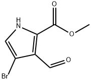4-溴-3-甲酰基-1H-吡咯-2-羧酸甲酯 结构式
