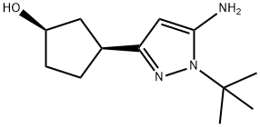 Cyclopentanol, 3-[5-amino-1-(1,1-dimethylethyl)-1H-pyrazol-3-yl]-, (1R,3S)- 结构式