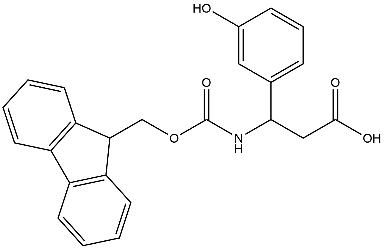 3-(9H-氟-9-甲氧基)羰基]氨基}-3-(3-羟基苯基)-丙酸 结构式