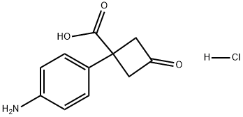 1-(4-氨基苯基)-3-氧代环丁烷-1-羧酸盐酸盐 结构式