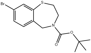 8-溴-4-BOC-2,3,4,5-四氢苯并[F][1,4]硫氮杂卓 结构式