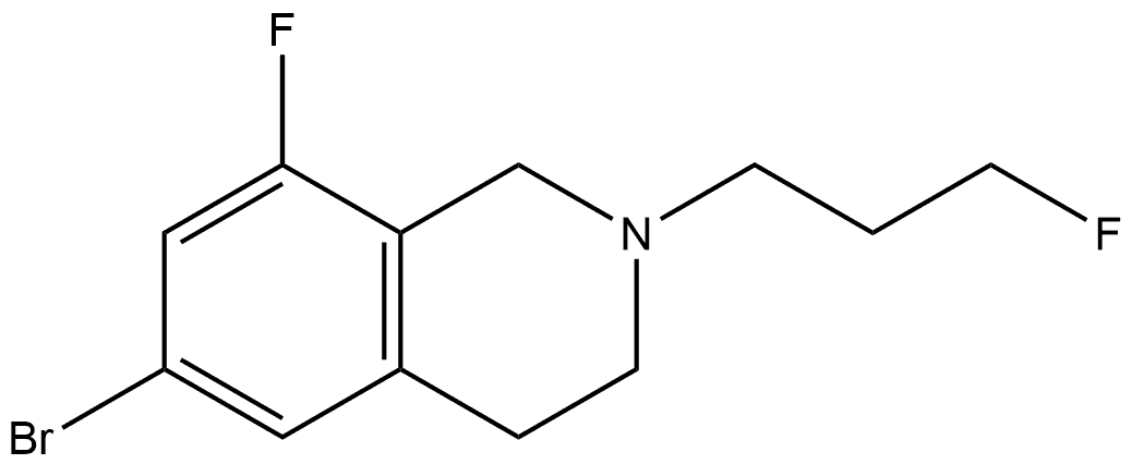 6-溴-8-氟-2-(3-氟丙基)-1,2,3,4-四氢异喹啉 结构式