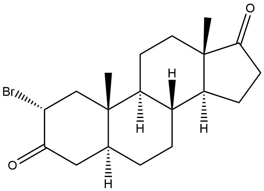 Androstane-3,17-dione, 2-bromo-, (2α,5α)- 结构式