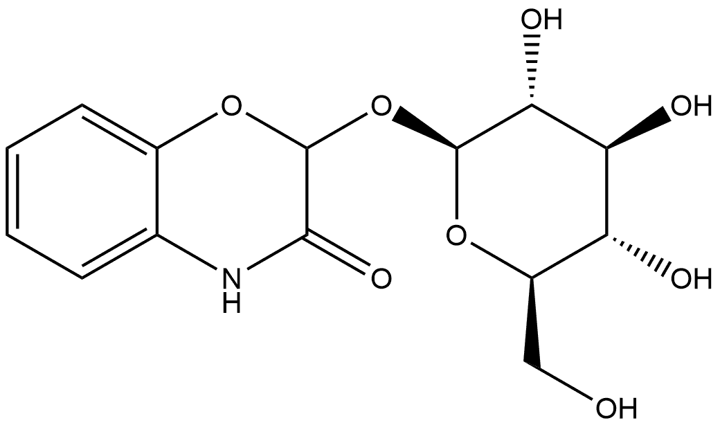 2-Β-D-吡喃葡萄糖酰氧基-1,4-苯并恶嗪-3-酮 结构式