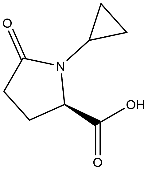 (R)-1-环丙基-5-氧代吡咯烷-2-羧酸 结构式