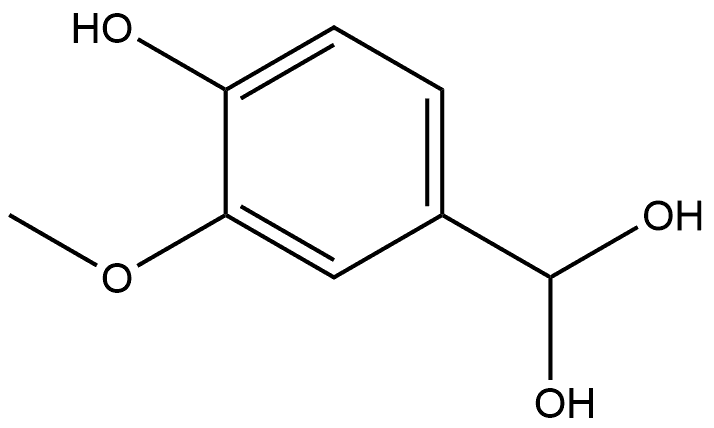 1-(4-Hydroxy-3-methoxyphenyl)methanediol 结构式