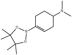 N,N-二甲基-4-(4,4,5,5-四甲基-1,3,2-二氧硼杂环戊烷-2-基)环己-3-烯-1-胺 结构式