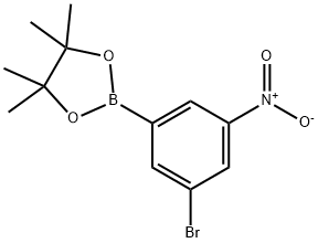 2-(3-溴-5-硝基苯基)-4,4,5,5-四甲基-1,3,2-二氧硼杂环戊烷 结构式