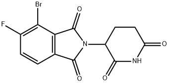4-溴-2-(2,6-二氧代哌啶-3-基)-5-氟异吲哚-1,3-二酮 结构式