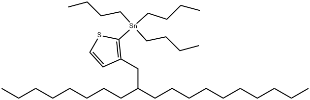 三丁基(3-(2-辛基十二烷基)噻吩-2-基)锡烷 结构式