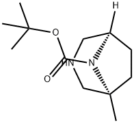 (1S,5R)-1-甲基-3,8-二氮杂双环[3.2.1]辛烷-8-羧酸叔丁酯 结构式