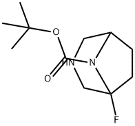 1-氟-3,8-二氮杂双环[3.2.1]辛烷-8-羧酸叔丁酯 结构式