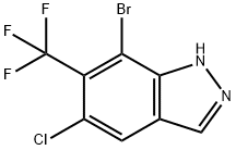 7-溴-5-氯-6-(三氟甲基)-1H-吲唑 结构式