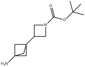 3-(3-氨基双环[1.1.1]戊-1-基)氮杂环丁烷-1-羧酸叔丁酯 结构式