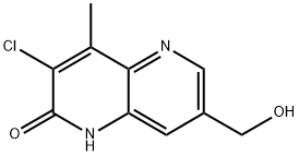 3-氯-7-(羟甲基)-4-甲基-1,5-萘吡啶-2(1H)-酮 结构式