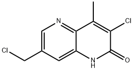 3-氯-7-(氯甲基)-4-甲基-1,5-萘吡啶-2(1H)-酮 结构式