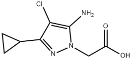 2-(5-氨基-4-氯-3-环丙基-1H-吡唑-1-基)乙酸 结构式