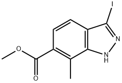 3-碘-7-甲基1H-吲唑-6-羧酸甲酯 结构式