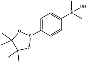 二甲基(4-(4,4,5,5-四甲基-1,3,2-二氧硼杂环戊烷-2-基)苯基)硅烷醇 结构式