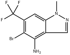5-溴-1-甲基-6-(三氟甲基)-1H-吲唑-4-胺 结构式