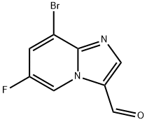 8-BROMO-6-FLUOROIMIDAZO[1,2-A]PYRIDINE-3-CARBALDEHYDE 结构式