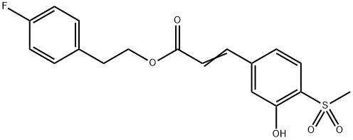 (E)-4-氟苯乙基 3-(3-羟基-4-(甲基磺酰基)苯基)丙烯酸酯 结构式