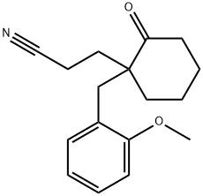 Cyclohexanepropanenitrile, 1-[(2-methoxyphenyl)methyl]-2-oxo- 结构式