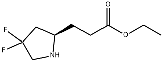 (R)-3-(4,4-二氟吡咯烷-2-基)丙酸乙酯 结构式