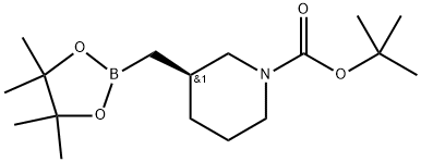 (R)-3-((4,4,5,5-四甲基-1,3,2-二氧杂硼烷-2-基)甲基)哌啶-1-甲酸叔丁酯 结构式