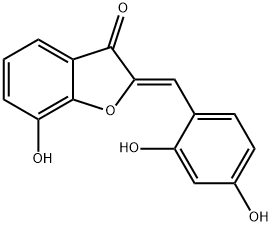 3(2H)-Benzofuranone, 2-[(2,4-dihydroxyphenyl)methylene]-7-hydroxy-, (2Z)- 结构式