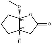 REL-(3AR,6AR)-6A-甲氧基六氢-2H-环戊烷并[B]呋喃-2-酮 结构式