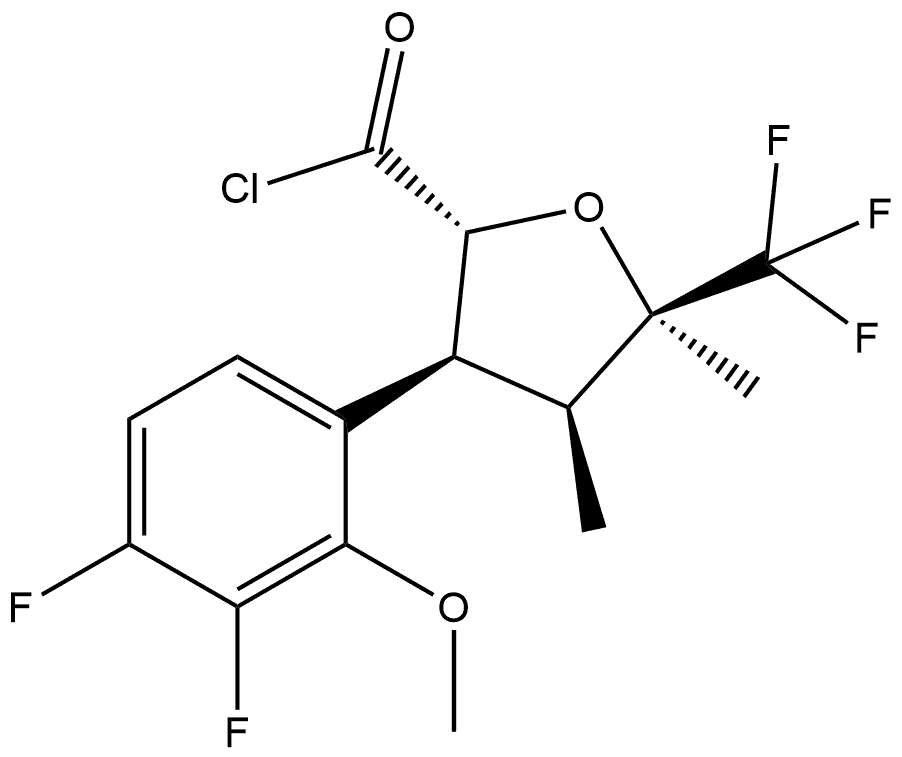 (2R,3S,4S,5R)-3-(3,4-DIFLUORO-2-METHOXYPHENYL)TETRAHYDRO-4,5-DIMETHYL-5-(TRIFLUOROMETHYL)-2-FURANCARBONYL CHLORIDE 结构式