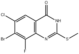 7-溴-6-氯-8-氟-2-(甲硫基)喹唑啉-4(3H)-酮 结构式
