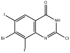 7-溴-2-氯-8-氟-6-碘喹唑啉-4(3H)-酮 结构式