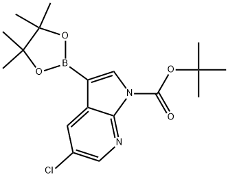 5-氯-3-(4,4,5,5-四甲基-1,3,2-二氧硼杂环戊烷-2-基)-1H-吡咯并[2,3-B]吡啶-1-羧酸叔丁酯 结构式