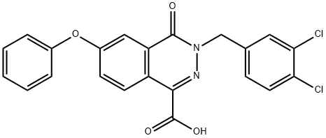 1-Phthalazinecarboxylic acid, 3-[(3,4-dichlorophenyl)methyl]-3,4-dihydro-4-oxo-6-phenoxy- 结构式