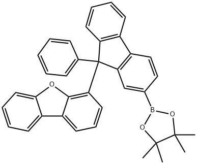 Dibenzofuran, 4-[9-phenyl-2-(4,4,5,5-tetramethyl-1,3,2-dioxaborolan-2-yl)-9H-fluoren-9-yl]- 结构式