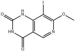 8-碘-7-甲氧基吡啶并[4,3-D]嘧啶-2,4(1H,3H)-二酮 结构式