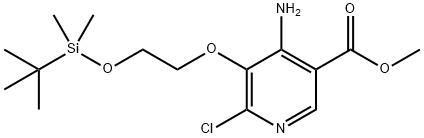 4-氨基-5-(2-((叔丁基二甲基甲硅烷基)氧基)乙氧基)-6-氯烟酸甲酯 结构式