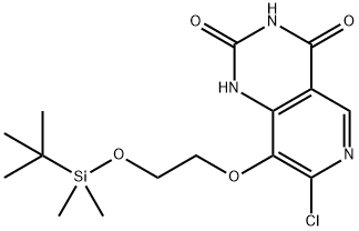 8-(2-((叔丁基二甲基甲硅烷基)氧基)乙氧基)-7-氯吡啶并[4,3-D]嘧啶-2,4(1H,3H)-二酮 结构式