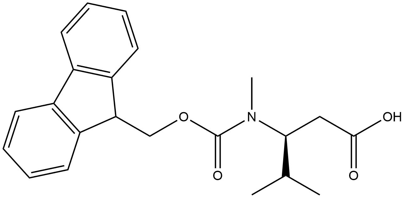 (3S)-3-[[(9H-Fluoren-9-ylmethoxy)carbonyl]methylamino]-4-methylpentanoic acid 结构式