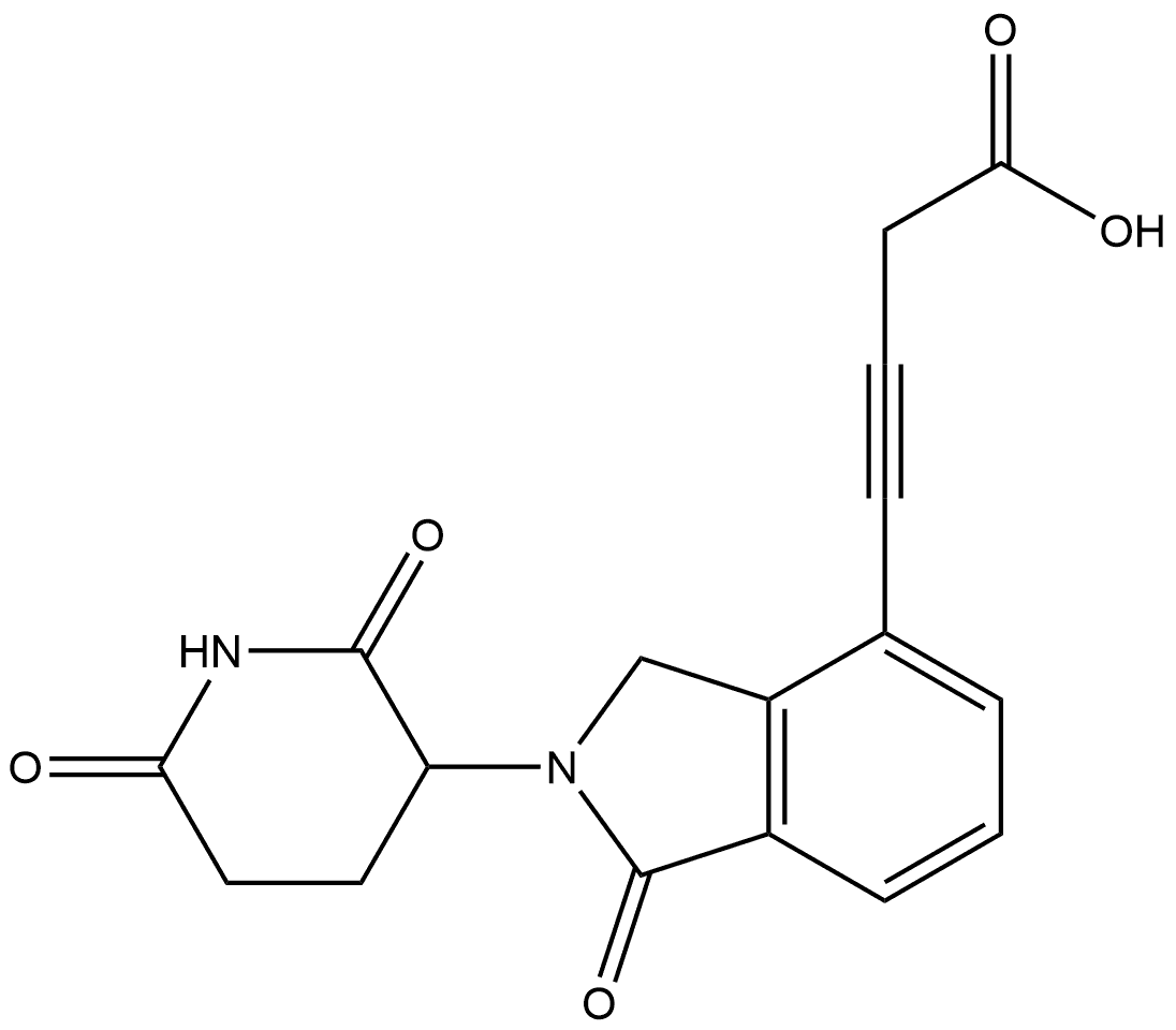 4-[2-(2,6-Dioxo-3-piperidinyl)-2,3-dihydro-1-oxo-1H-isoindol-4-yl]-3-butynoic acid (ACI) 结构式