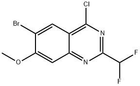 6-溴-4-氯-2-(二氟甲基)-7-甲氧基喹唑啉 结构式