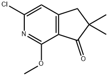 3-氯-1-甲氧基-6,6-二甲基-5,6-二氢-7H-环戊并[C]吡啶-7-酮 结构式