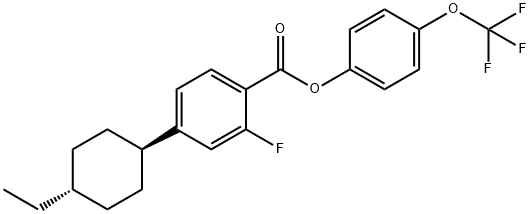 4-(trans-4-Ethylcyclohexyl)-2-fluorbenzoesure-, (4-trifluormethoxyphenylester 结构式