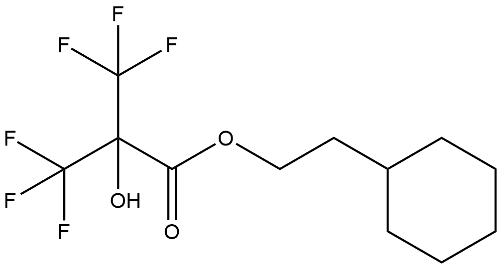 2-Cyclohexylethyl 3,3,3-trifluoro-2-hydroxy-2-(trifluoromethyl)propanoate (ACI) 结构式